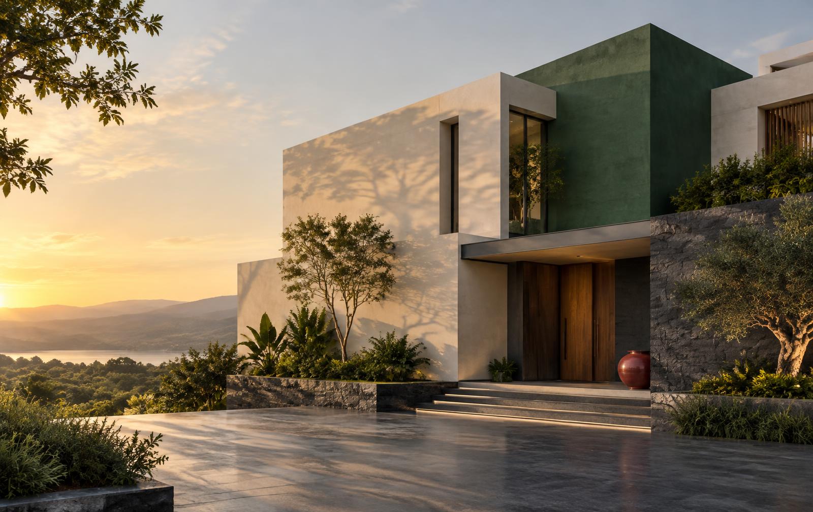 Illustrative contemporary exterior architecture